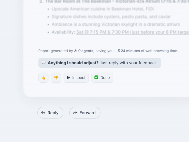 Email reply feedback interaction
