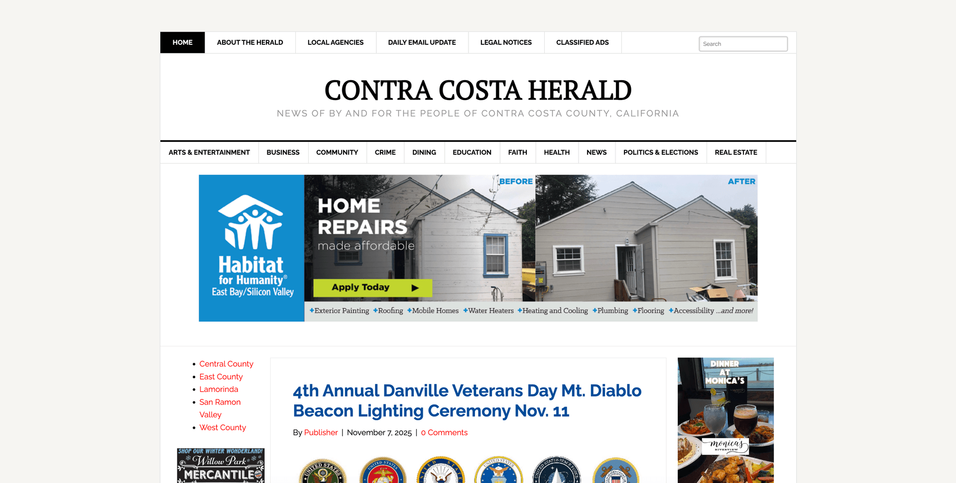 Contra Costa Herald website